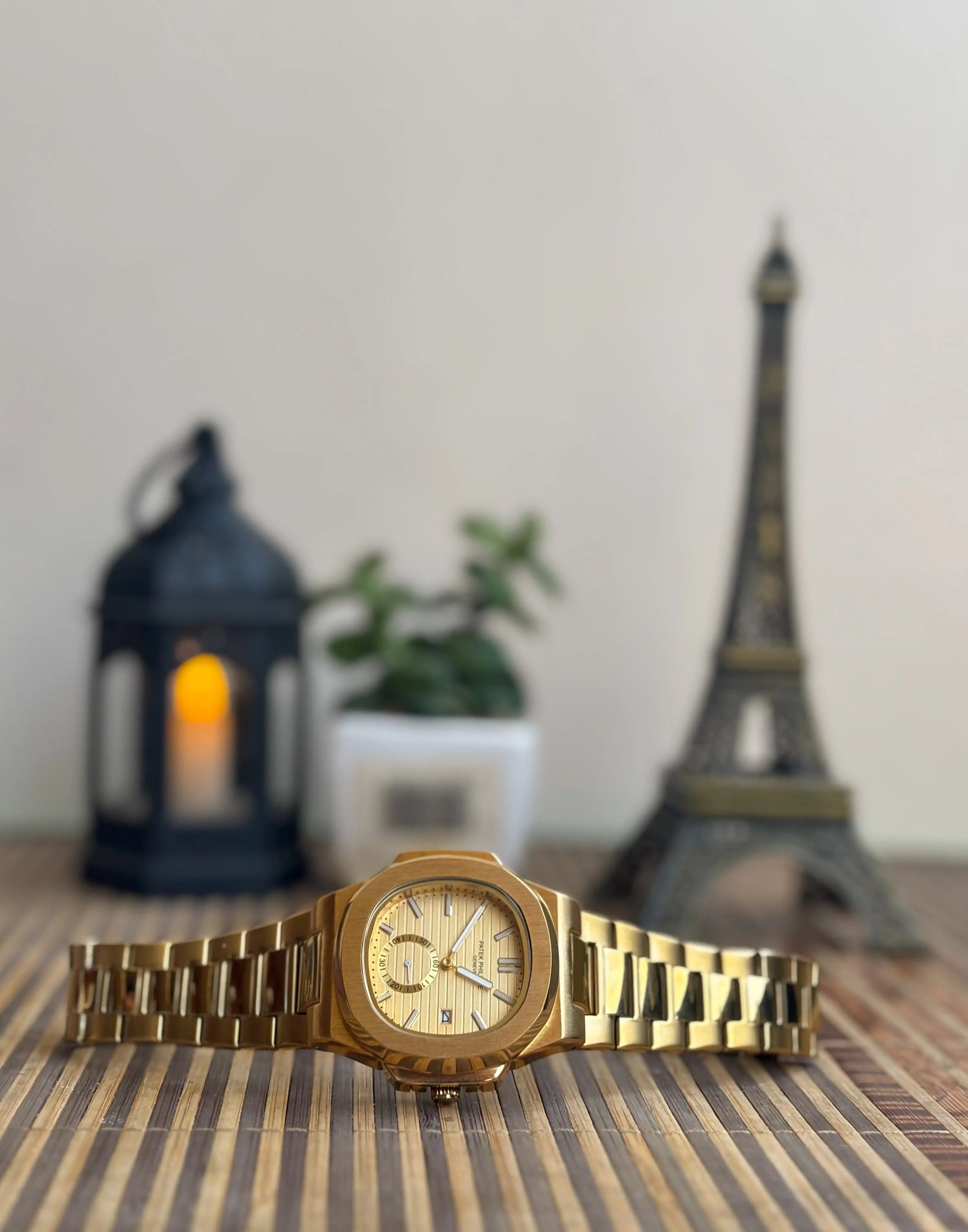 Royal Nautical-Style Men’s Watch – Gold Dial, Full Gold Bracelet My Store