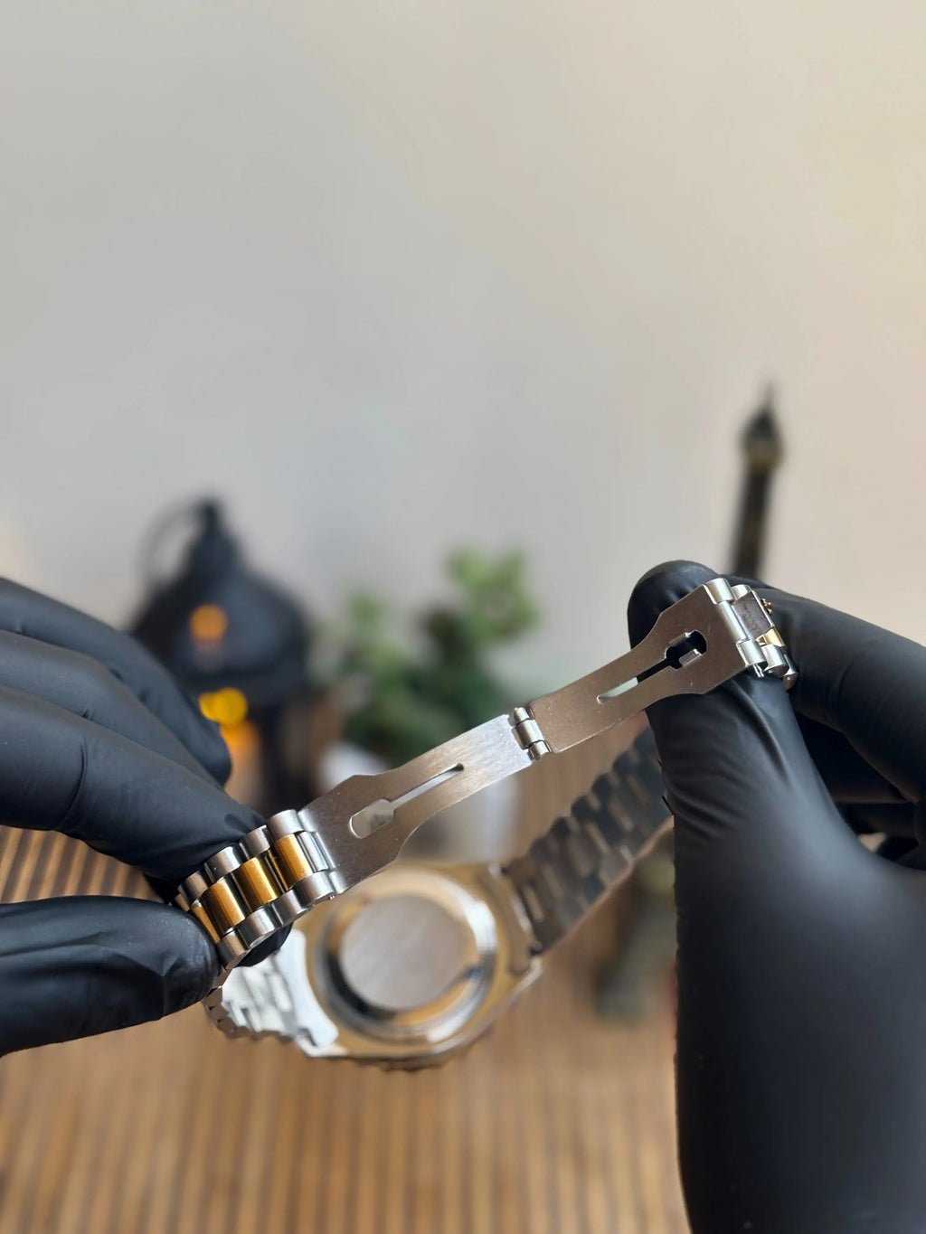 Two-Tone President-Style Men’s Watch – Grey Dial, Gold & Silver Bracelet Wristox